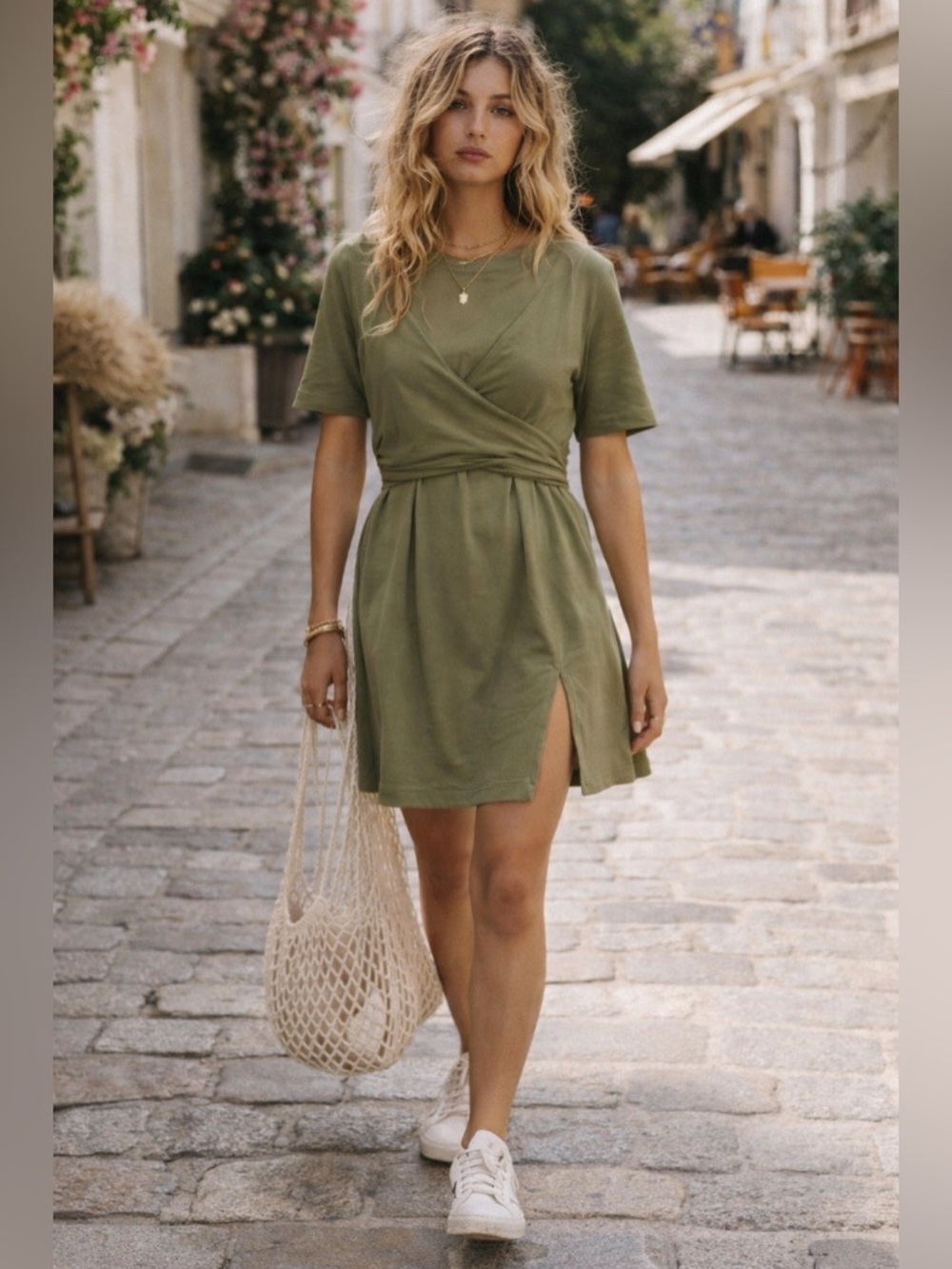 Lululemon Pima Cotton Wrap Front T-shirt Dress